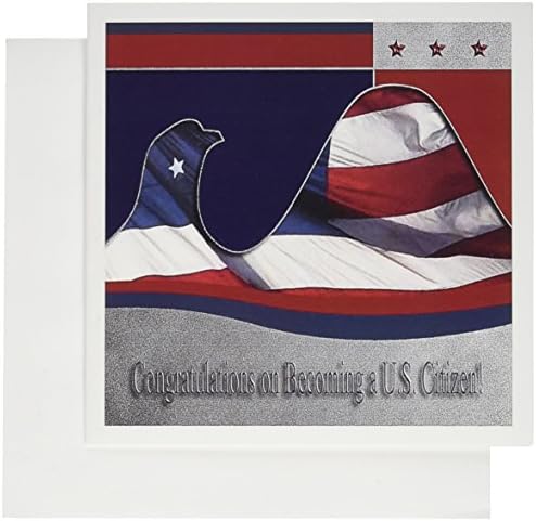 Čestitamo što ste postali državljanin SAD-a, Orao zastave-čestitka, 6 x 6 inča, singl