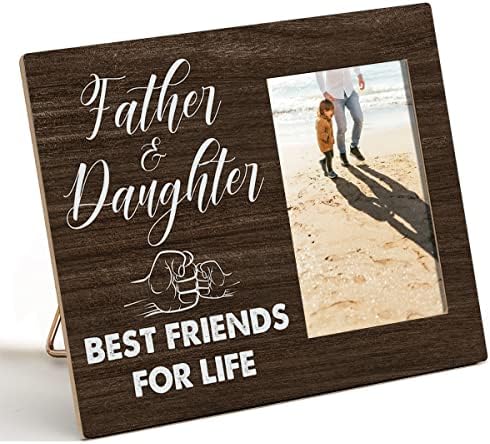 Nurawo otac i kćerki drveni okvir za slike Najbolji prijatelji za životni rustikalni drveni okvir za fotografije za stol ili zidni