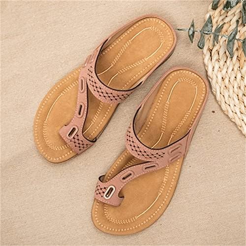 Prstenaste papuče za žene Vintage hodanje rimske japanke Klizanje na izdubljene sandale Lady Comforty tobogani na plaži