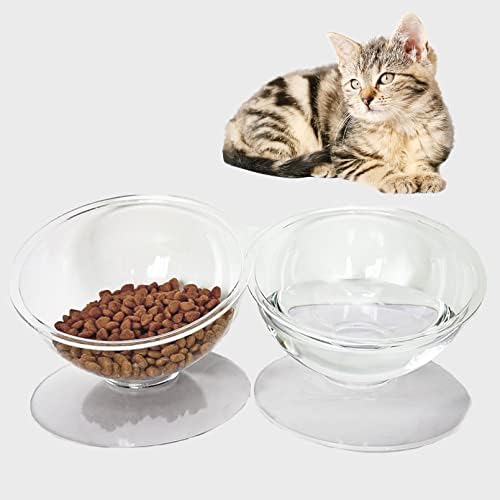 Kathson akrilne zdjele za pse, podignute posude za pse za mačke stoje uzdignuta hranilica za kućne ljubimce 15°nagnuta posuda za mačke