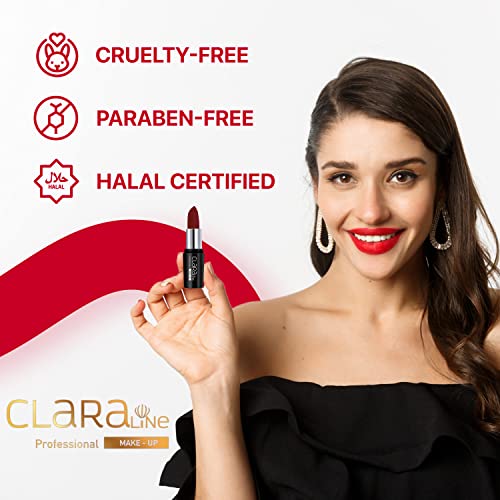Claraline mat ruž za usne - dugotrajna šminka za usne za žene | visoko pigmentirane boje / razmazivanje, bez okrutnosti Halal-certificirano