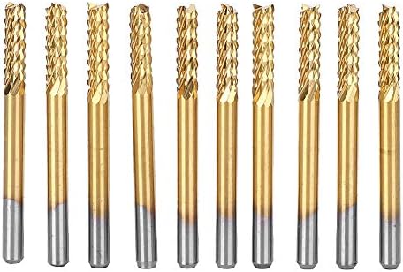 Marhynchus 10pcs End Mills 1/8 Shank 3.175 mm Carbide End Mill Titan presvučen CNC PCB Bit za graviranje