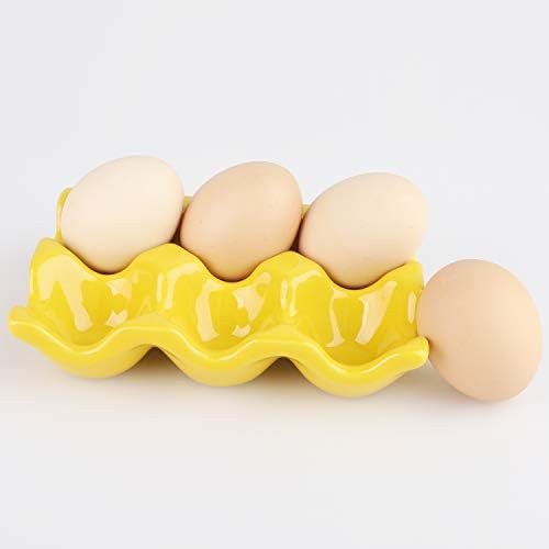 Keramički držač za jaja 6 šoljica Porculanski držač za svježa jaja za kuhinjsku ostavu na radnoj površini frižidera
