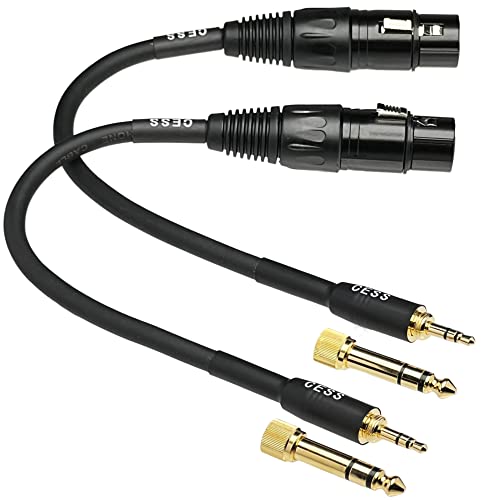 CESS-210 XLR do 1/4 TRS, XLR do 3.5 mm Stereo, ženski do muški mikrofonski Adapter Audio kabl, pogodan za mobilni telefon, aktivne