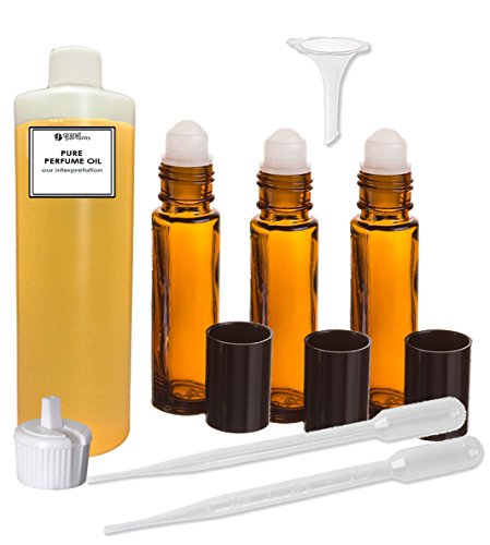 Grand Parfums Parfem Oil Set - siva Flannel Muškarci tipa - Naša interpretacija, s kotrljanjem na bocama i alatima za ispunjavanje