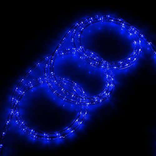 Tuanchuanrp 100ft plava svjetla za užad na otvorenom, 110v Vanjska svjetla za sečenje vodootporna za unutrašnju/vanjsku, idealna za
