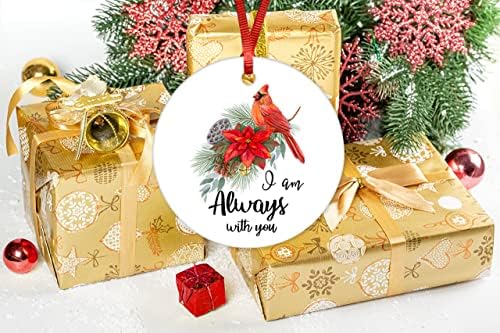 Ja sam uvijek s tobom Božić Ornament crveni Kardinal Božić keramički Ornament 3 inčni Porculanski Ornament za Božić stablo visi simpatije