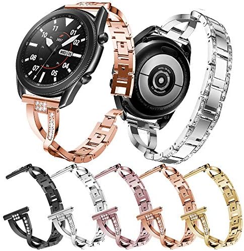 Fit za Samsung Galaxy Watch 3 45mm SM-R840 Žene Muškarci, 22mm Brzo izdanje od nehrđajućeg čelika Metalni blagi zamenski trake za