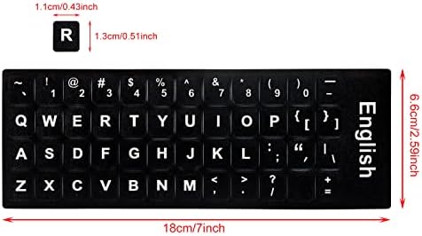 ONLYKXY 3pack naljepnice za tastaturu univerzalne naljepnice za tastaturu slova i brojevi zamjenske naljepnice crna pozadina sa bijelim