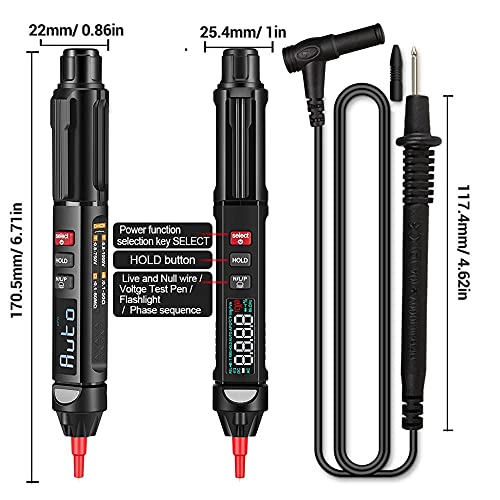 XDCHLK WT100 Digitalni multimetar Pelovci Mjerač TRUE RMS NONCONTACT AC / DC otpornost na napon Kapacitet Hz Tester 3 u 1 Multitester