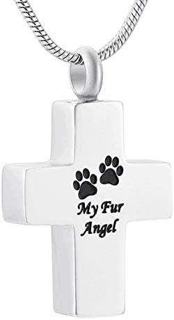 KBFDWEC Memorijalni nakit pasja šapa Print My Angel urna za kremaciju od nehrđajućeg čelika privjesak držač pepela uspomena