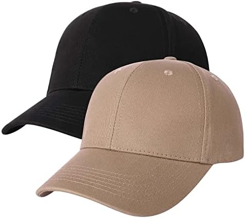 Aosmi 2 paketa klasični pamučni Bejzbol šeširi muškarci žene podesive kapice za vježbe na otvorenom / sport/Golf / trčanje