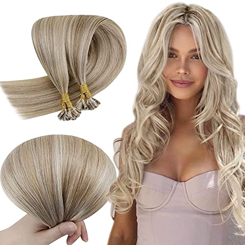 RUNATURE Brown Nano Loop Hair Extensions Human Hair Pre Bonded Nano Bead Human Hair Extensions Cold Fushion Nano Ring Hair Extensions