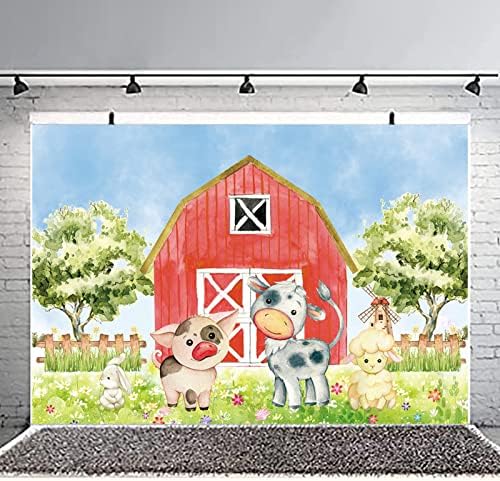 Maqtt pozadina za Životinjske farme tkanina za rođendanske zabave Banner zalihe Sretan rođendan pozadina velika farma fotografija dekorativna Dječija Rođendanska zabava Baby Shower 5x3ft