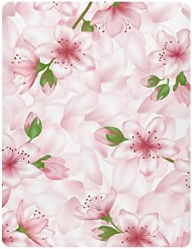 Alaza japanska cherry cvijet ružičasti cvijet floorski listovi za krevete ugrađeni bassinet list za dječake Djevojke za djecu, mini