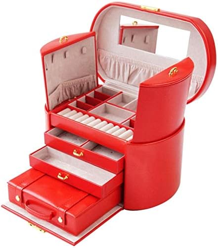 Xjjzs kutija za nakit od umjetne kože Organizator kutija za nakit, 5 boja Dostupno, Vintage poklon futrola za nakit Organizator kutija