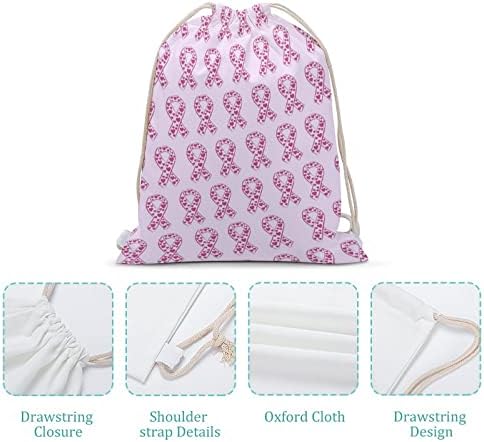 Pink Ribbon svijesti rak dojke Drawstring ruksak teretana torba torba platno Daypack za kupovinu Sport Yoga plaži