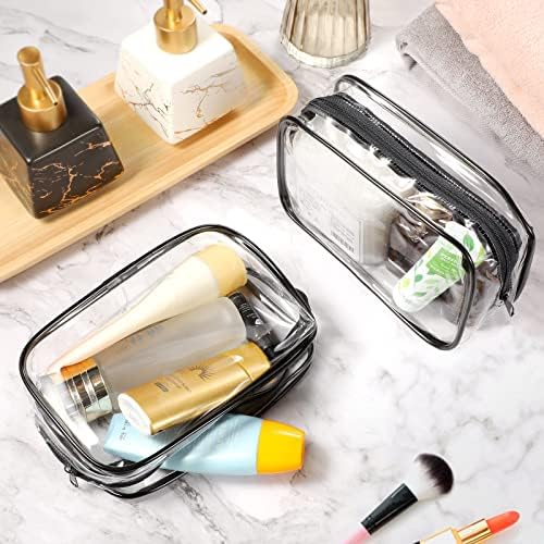 18 pakirajte Clear Makeup torbe Clear kozmetička torba Pvc plastične vrećice sa patentnim zatvaračem prijenosne toaletne torbe za žene i muškarce organiziranje kupatila za odmor