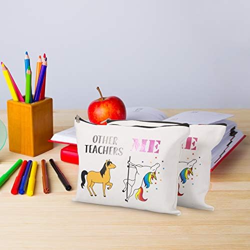 2 komada poklona nastavnika za povratak u školu za žene, jednorog torbe za šminkanje zahvalnost pokloni za maturu za nastavnike personalizirane