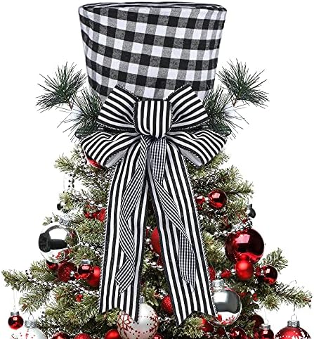 Božićno stablo, šešir za uvlačenje Xmas stablo, sklopivi klasični gornji šešir sa velikim lukom za ukrase božićnog drvca Desktop ukrasi