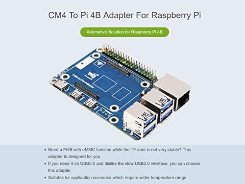 Wavethare CM4 do maline PI 4B adapter, alternativno rješenje za maline PI 4B, na brodski standardni CM4 priključak, 4-CH USB 3.0 priključci,