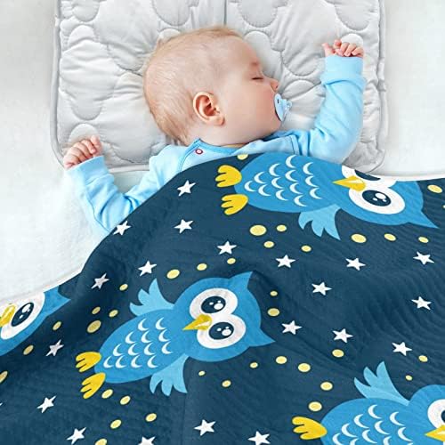 Swoddle pokrivače sove Pamučna pokrivačica za dojenčad, primanje pokrivača, lagana mekana prekrivačica za krevetić, kolica, kabine,
