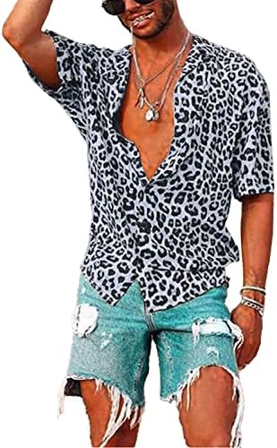 Daupanzees muški kratki rukav modni leopard dizajn ručica za ispis haljina