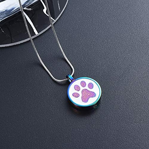 Memorijalni nakit za kućne ljubimce kremiranje nakit paw Prints urna ogrlica držač pepela uspomena spomen privjesak za mačke / psa