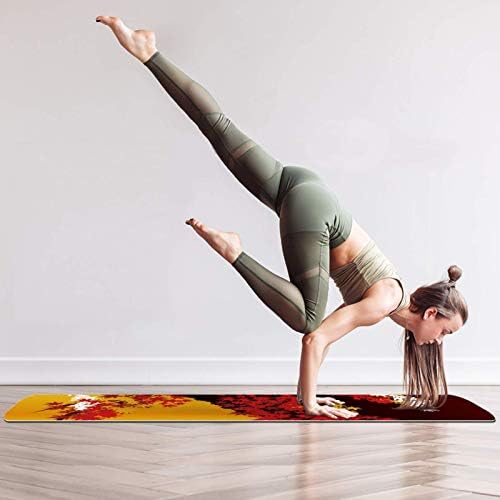Unicey debela neklizajuća Vježba & amp; fitnes 1/4 prostirka za jogu sa japanskim jesenskim printom za Yoga Pilates & amp; Vježba fitnesa na podu