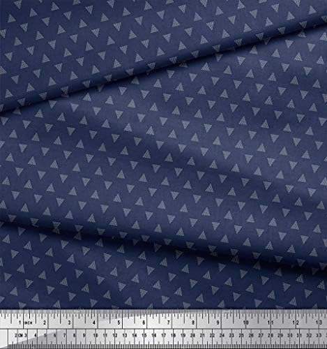 Soimoi plava krep svilena tkanina s točkastim trokutom Shirting Decor tkanina štampana BTY širine 42 inča