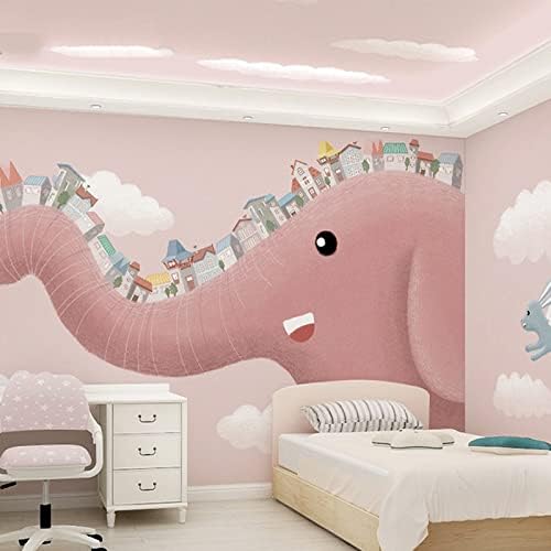 Zidna zidna zidna tapalica 195 x 120 inča ružičasta dječja soba slon djevojka spavaća soba pozadina zidna zidna crtana princeza Sobom