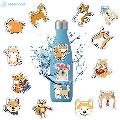 Apareal Shiba Inu Pack Pack 50pcs, Slatke životinjske vinilne naljepnice za bocu za vodu, laptop, računar, hidroflask, skejtbord,