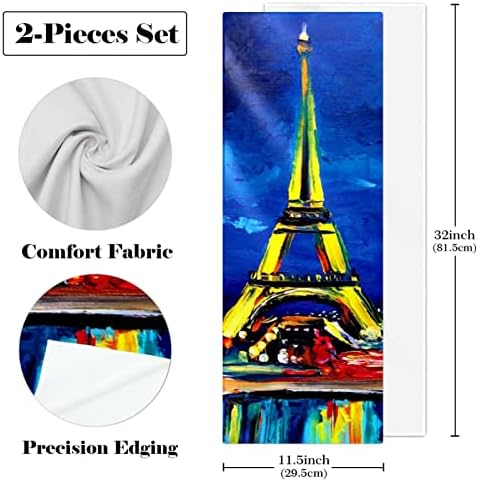Guerotkr 2 kom, joga ručnik, ručnici za teretanu, znojne ručnike za teretanu, ručnike za vježbanje, akvarel Pariz Eiffel Tower City