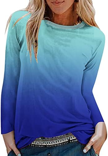 Ženska casual okruglica s dugim rukavima od ispisane majice za labavu majicu Ležerne prilike Comfy pamučne tuničke majice