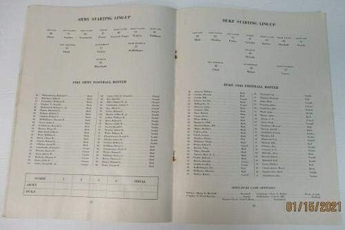 1945 Vojska V Duke Football Program 10/27 Glenn Davis Doc Blanchard 68345B18 - fakultetski programi