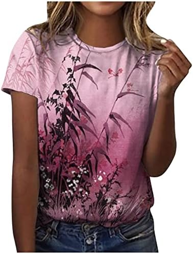 Tees kratkih rukava za teen djevojke gradijentski gradijent zmajfly wildflower cvjetni grafički bluze Thirts Womens OG