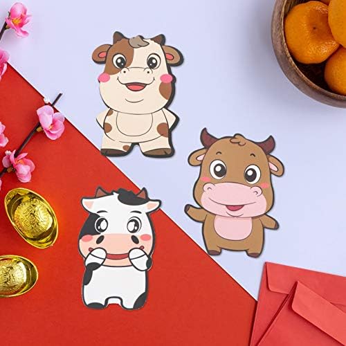 PRETYZOOM dekorativne koverte 10kom kineske crvene koverte zodijački Ox uzorak srećni novac poklon koverte paketi kineska Nova Godina