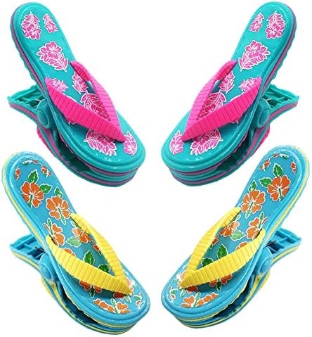 Krupe za plažu za plažu za stolice za plažu Kruise Flip Flops Jumbo set od 4 držača za ručnik za ručnik Bulk izlet Zabavno Velika