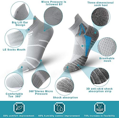 10 pari ženskih kompresijskih čarapa za gležnjeve prozračne čarape za gležnjeve niskog kroja jastučiće za performanse čarapa za žene