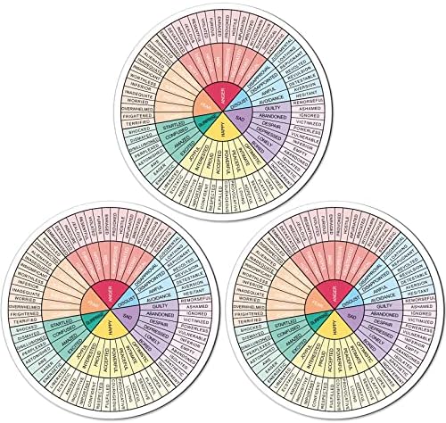 3 Kom Emotion Wheel Magnet 4.8 Inch Feelings Wheel Magnet Feelings Emotions Chart Wheel Frižider Magnet Pokloni Za Mentalno Zdravlje Socijalni Savjetnik Naljepnice Školski Ured Dekor