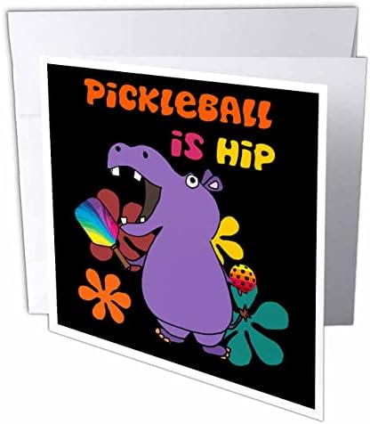 3Droza Slatko smiješno Hippo sviranje pikallball Sports Pickleball je hip. - Čestitke