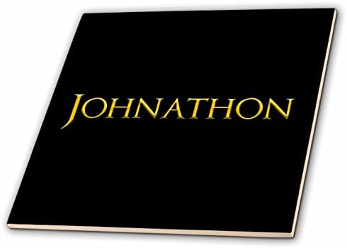3drose Johnathon zajedničko ime za dječaka u SAD-u. Žuta na crnoj amajliji-pločicama