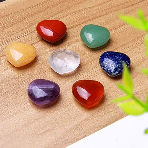 7 Mala kamenja čakra koja se postavlja balansiranje reiki ljekovito kristalno kamenje u obliku srca