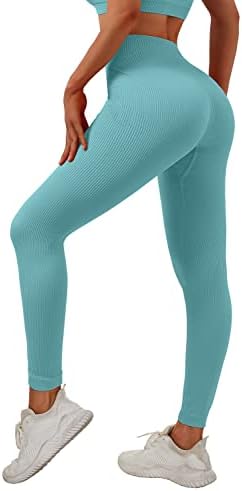 JZC ženske joge gamaše rebraste bešavne vježbe visokog struka Atletičke hlače