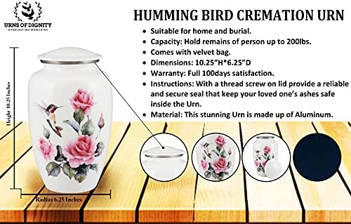 Humming ptica kremacija urne, urna za ljudski pepeo, urne za odrasle za sahranu, ukop, kolumbarijur ili dom, kremiranje urne za ljudski