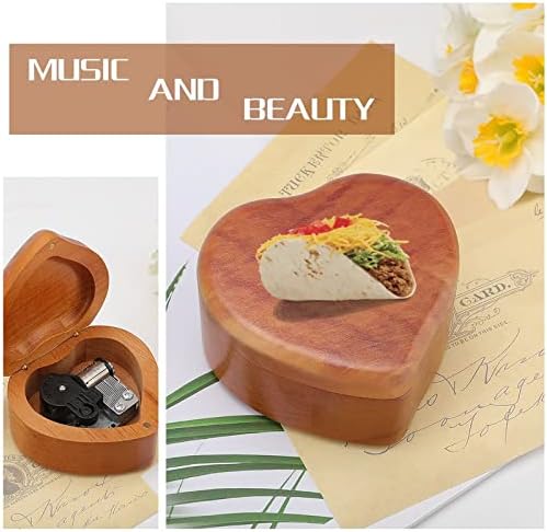 Taco Wind up Vintage Wooden Music Box Wedding Valentine Božićni rođendan ClockWork Glazbeni poklon