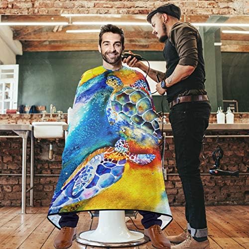 Vissunny Barber Cape Modern Sea Turtle Korčani poliester za rezanje kose salon za kosu za pregače protiv statičke frizure za brijanje