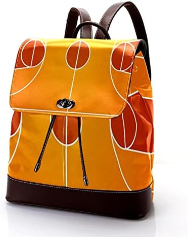 VBFOFBV ruksak za ženske pantalonske bakfa za laptop Travel Casual Torba, narandžasti košarkaški sud