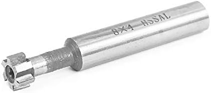 X-DREE 8mm rezni prečnik 4mm dubina rezanja 6 flauta ravna izbušena rupa T otvor za krajnji mlin (8 mm Dia de corte 4 mm Profundidad