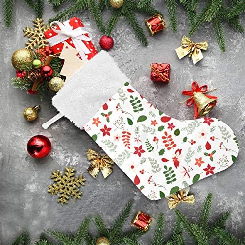 Alaza Božićne čarape Božićni dizajn Klasični personalizirani veliki ukrasi za čarape za obiteljski odmor sezona Party Decor 1 paket,